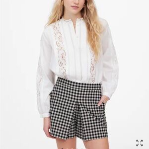 Madewell Black and White Gingham Skort